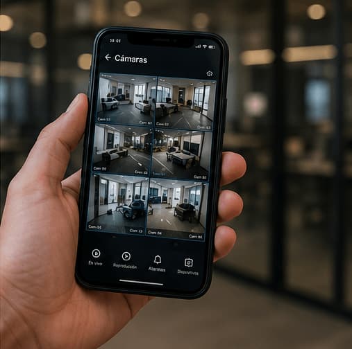 Monitoreo remoto de cámaras de seguridad desde aplicación móvil