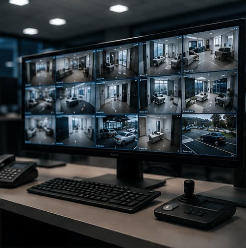 Centro de monitoreo de cámaras de seguridad para negocios