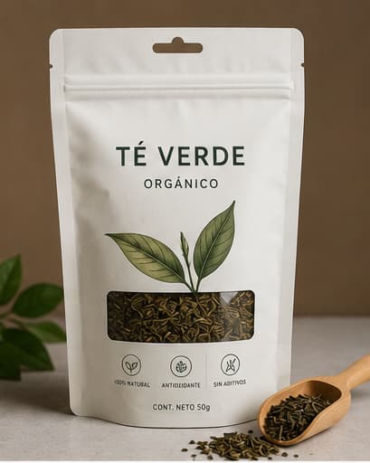 Bolsa de té verde orgánico con empaque flexible personalizado